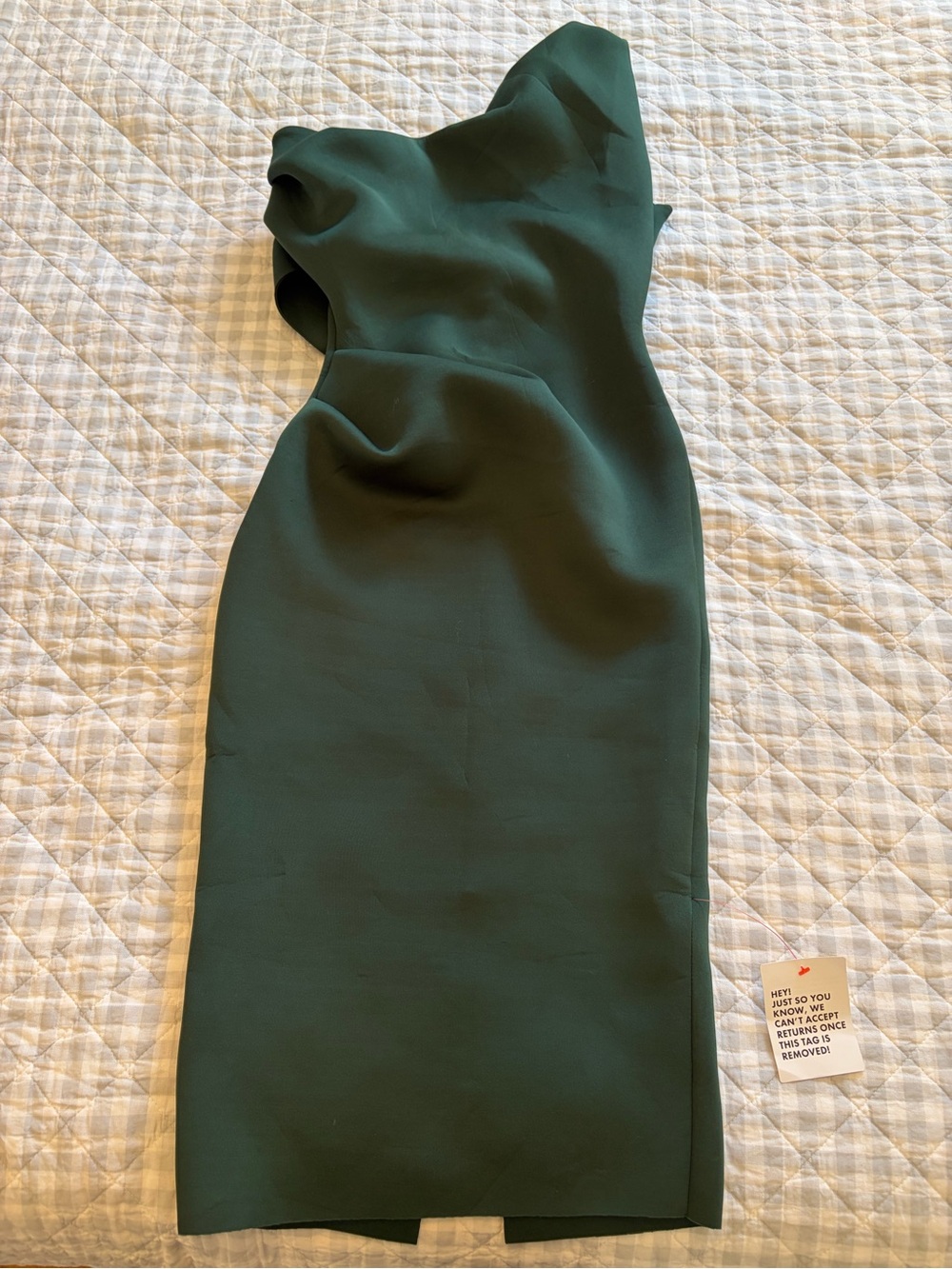 ASOS One-Shoulder Forest Green Sheath Dress
